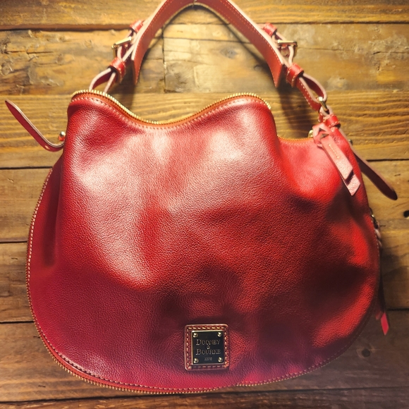 Dooney & Bourke Handbags - Dooney & Bourke Red Leather Hobo Bag